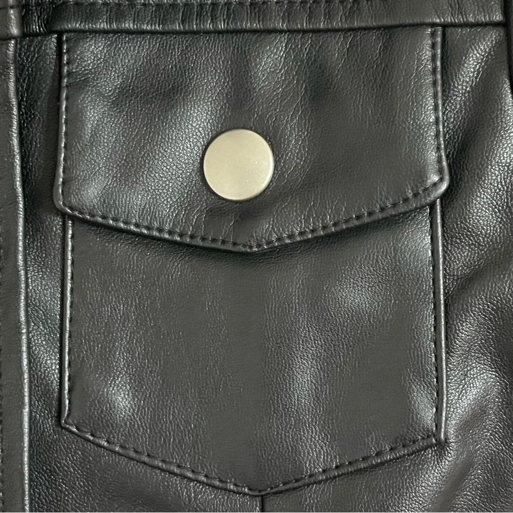 Barbie Girls‎ Black Faux Leather Moto Jacket Pink Logo 3T Trucker Coat Mattel